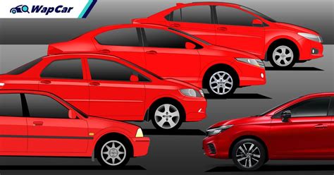 The evolution of the Malaysian Honda City in 5 generations.